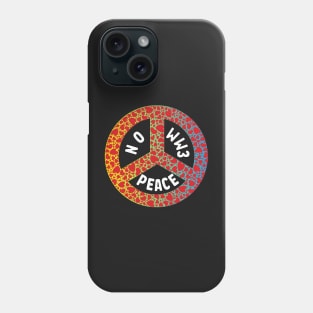 WW3 PRAYING FOR PEACE RED HEART PEACE SYMBOL DESIGN Phone Case