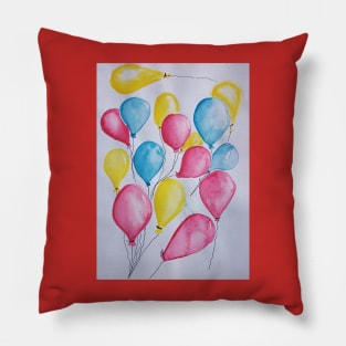 Balloons in primary colours. Pillow