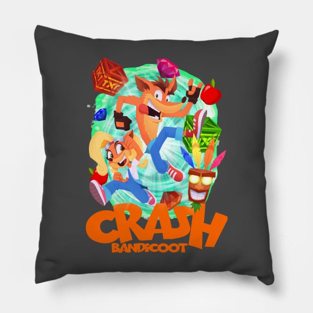 Crash is back Pillow by T-shirt Factory