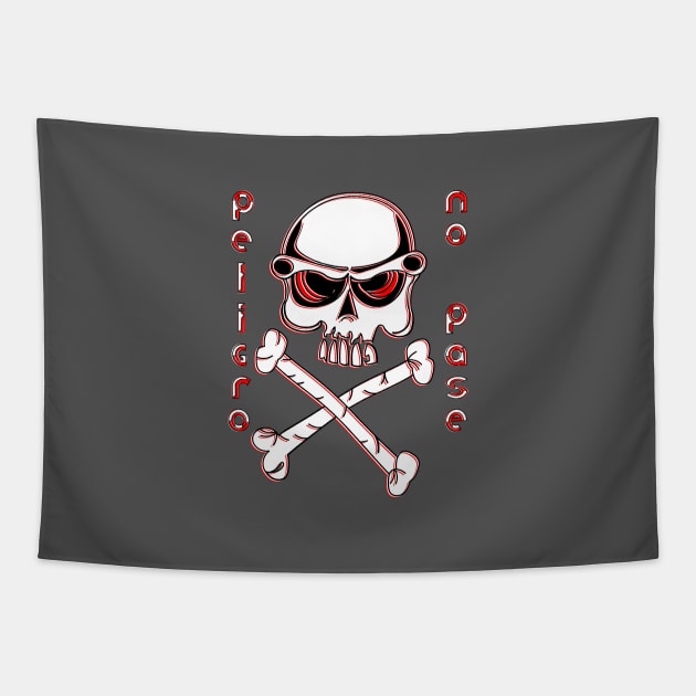 No Passage Skull Crossbones Danger Warning Hazard Bones Risk Tapestry by 4rpixs