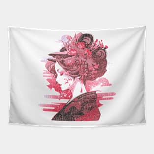 Geisha. Japanese poster design Tapestry