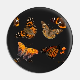 Orange and Brown Butterflies Repeating Pin