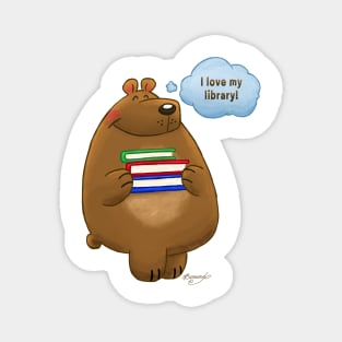 I Love My Library Ready To Read Bear! Magnet