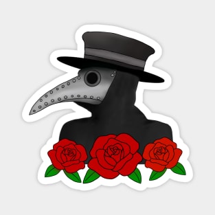 Plague Doctor Rose Art Magnet