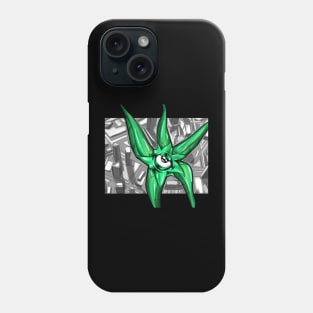 the demon intergalactic damage against the city ecopop wallpaper art Phone Case