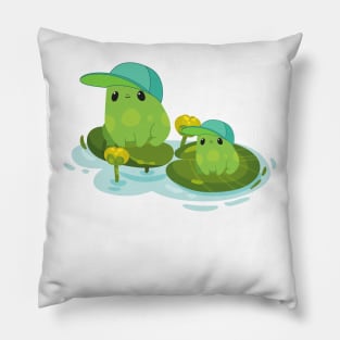 father and son cute frogs Pillow