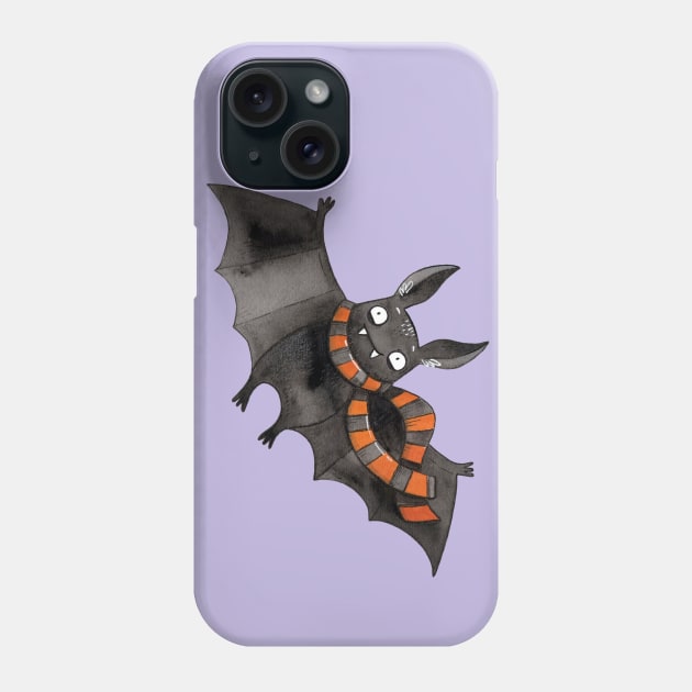 Cute watercolor bat Phone Case by kattymur