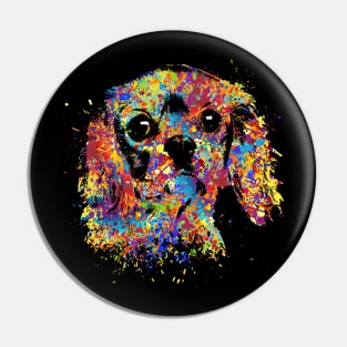 Colorful Cavalier King Charles Spaniel Pin