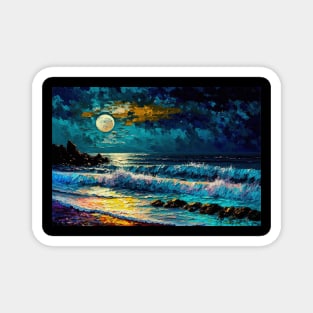 Impressionist Twilight Beach Magnet