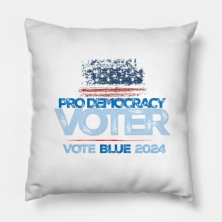 Pro-Democracy Voter, Vote Blue 2024 Pillow