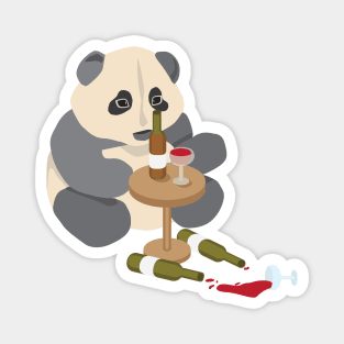 Cute panda loves wine Magnet