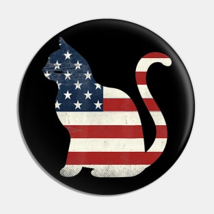 Proud Cat 4th of July American Flag Collections Pin