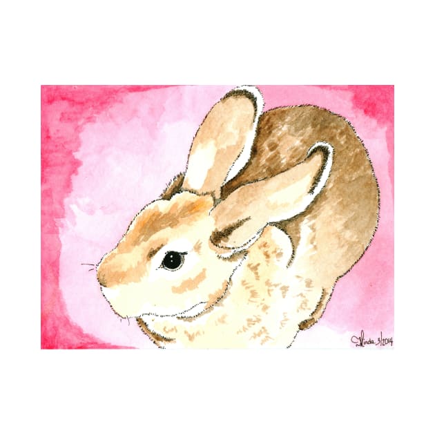 Daily Doodle 1 - Mini Rex Rabbit Watercolor by ArtbyMinda