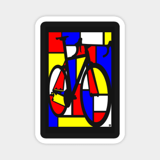 Mondrianesque Road Bike Magnet