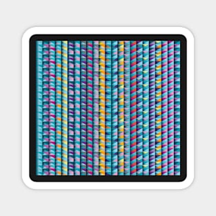 Colorful vertical stripe triangle pattern Magnet