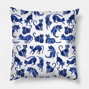 navy cat positions Pillow