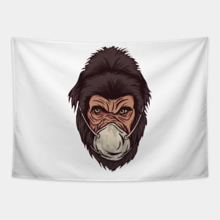 Gorilla With Face Mask Tapestry