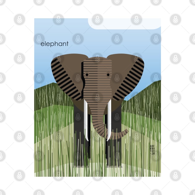 Minimal Zoo Art Series | A to Z  | Elephant by Rad Love