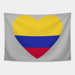 I Love Colombia // Heart-Shaped Colombian Flag Tapestry