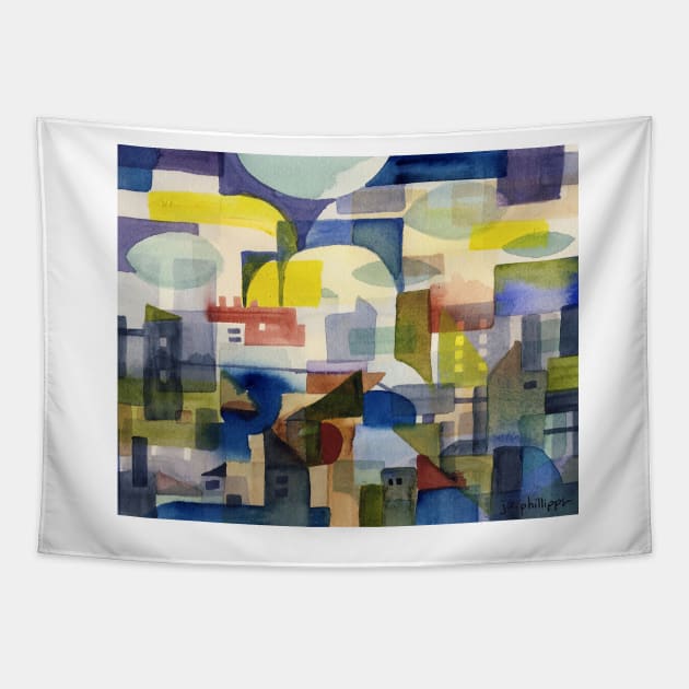 Cityscape with Clouds Tapestry by JCPhillipps