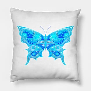 Abstract Blue Butterfly Pillow