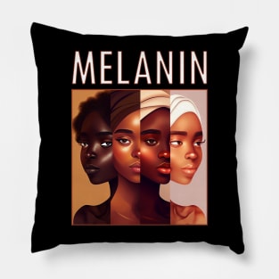 Afrocentric Melanin Shades Black Women Pillow