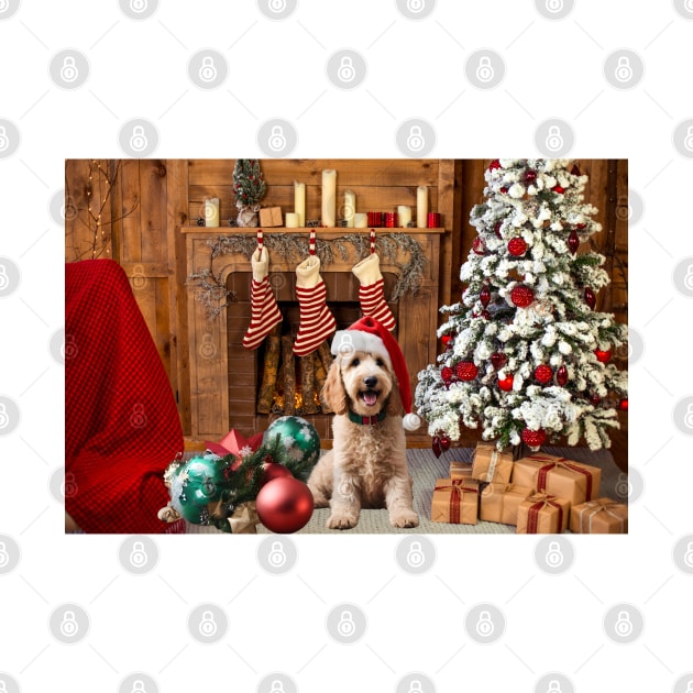 Goldendoodle/Labradoodle Christmas Scene by Doodle and Things