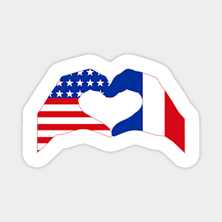 We Heart USA & France Patriot Flag Series Magnet