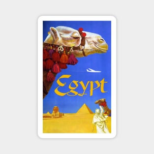 Egypt Pyramid Sphinx Camels 1960 Travel Advertisement Magnet