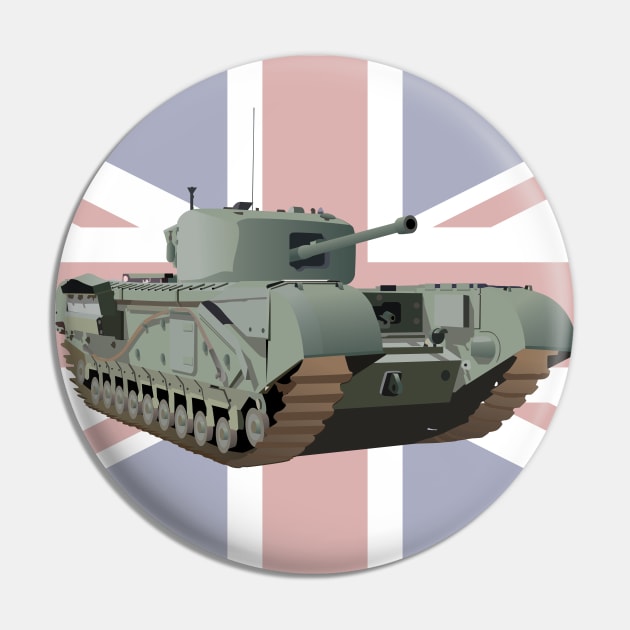 Churchill WW2 British Tank Pin by NorseTech