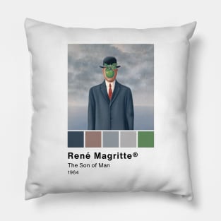 René Magritte - The Son of Man - Pantone Color swatch, Art Paintings Art history Pillow