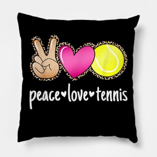 Peace Love Tennis Cute Design for men Women Teen Little Girl Pillow