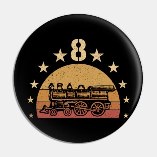 Vintage I'm 8 Years Old Locomotive Train 8th Birthday Pin