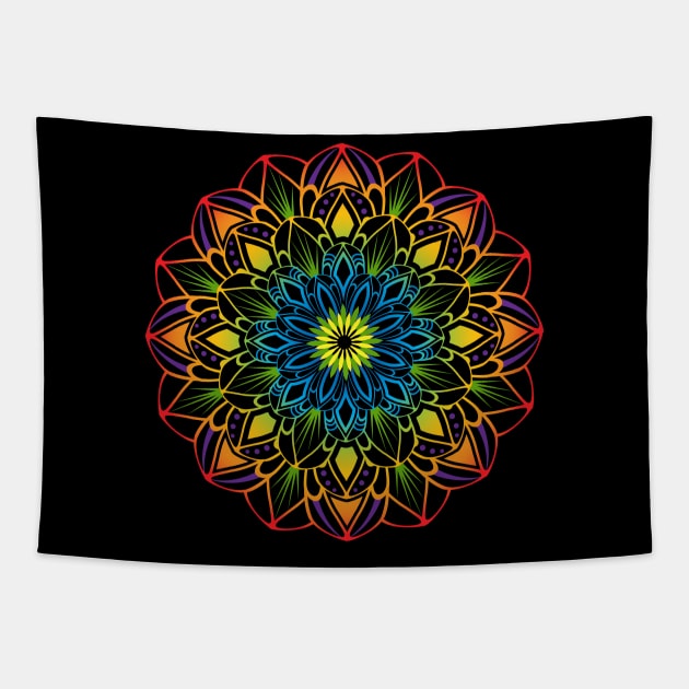 Colorful Mandala Tapestry by BeCreativeHere