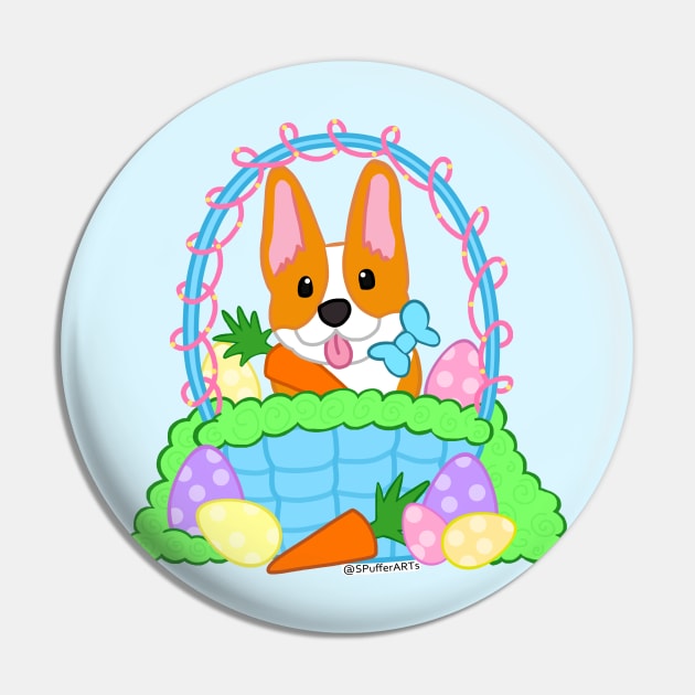 Corgi Easter Basket Pin by SPufferARTs