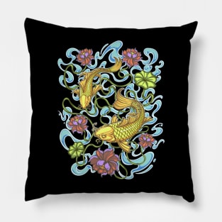 The Golden Koi Pillow