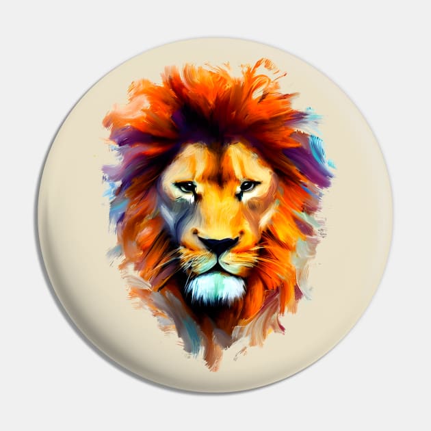 Majestic Lion Head Pin by Ravenglow
