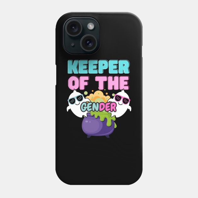 Cute Halloween Keeper of The Gender Reveal Ghost Cauldron Phone Case by NearlyNow