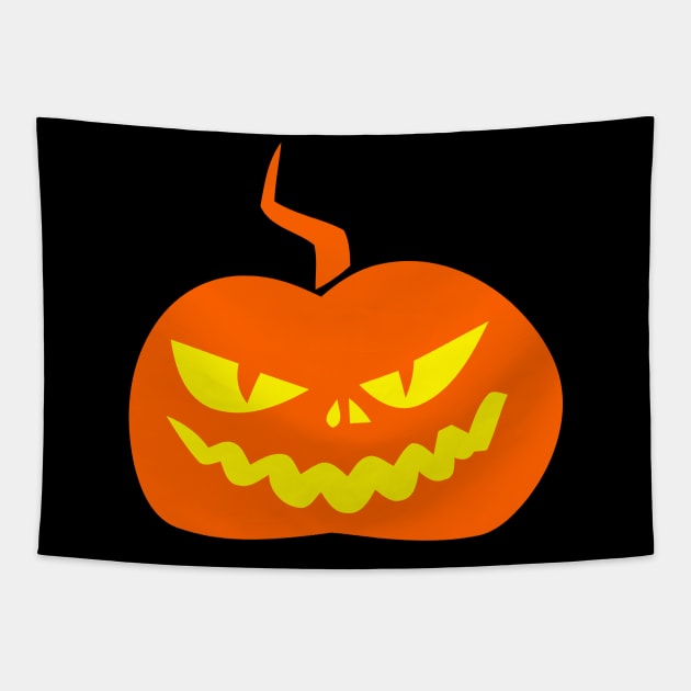Halloween Jack O' Lantern Evil Face Tapestry by koolteas