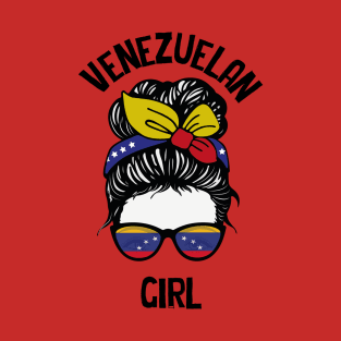 Messy Bun Venezuela Girl T-Shirt