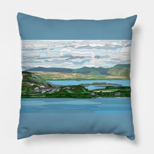 Mull and Kerrera from McCaig's Tower, Oban, Scotland Pillow