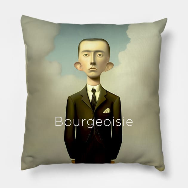 Bourgeoisie: A bourgeoisie man stands alone Pillow by Puff Sumo