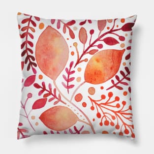 Autumn watercolor leaves Pillow