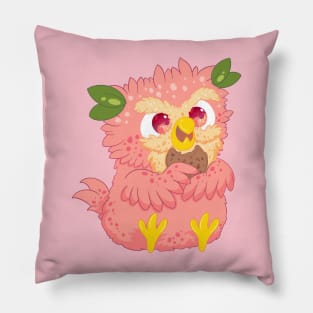 little peach owl with yummy cookie- for Men or Women Kids Boys Girls love owl Pillow