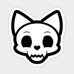 Skull Kitty - White Magnet