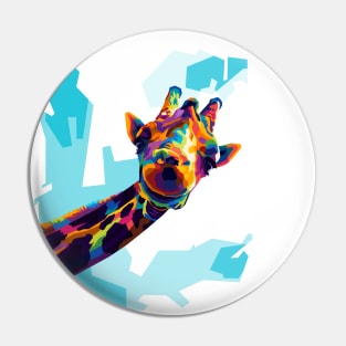 Animals Giraffe Wpap Art Pin