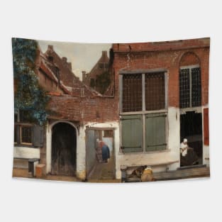 View of Houses in Delft, known as 'The little Street' by Jan Vermeer Tapestry