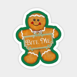 Bite Me Gingerbread Man Magnet