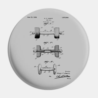 Weightlifting Dumbbell Patent Print 1928 Pin