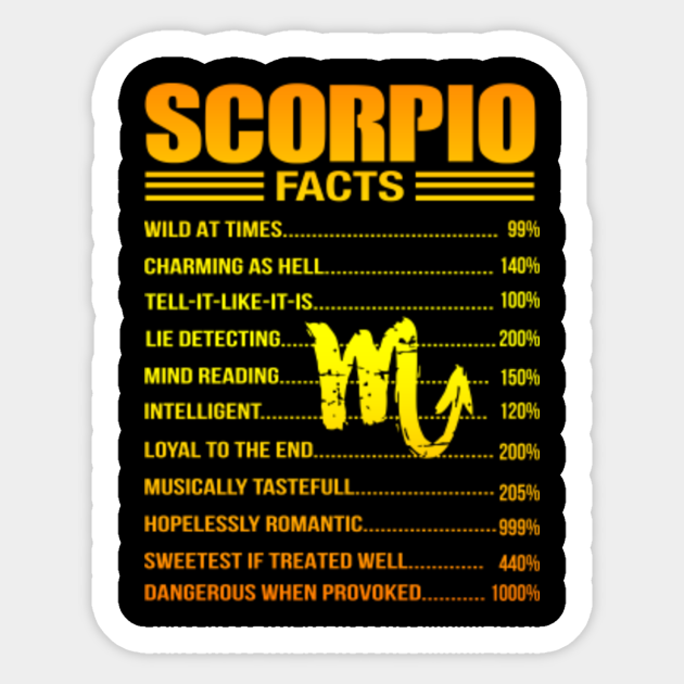 Scorpio Facts Traits Zodiac Signs November Lover Gift Shirt Scorpio Zodiac Sign Pegatina Teepublic Mx